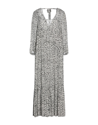 Shop Solotre Woman Maxi Dress White Size 4 Viscose, Silk, Metallic Fiber