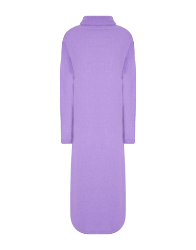 Shop 8 By Yoox Knit Roll-neck Midi Dress Woman Midi Dress Lilac Size M Wool, Recycled Wool, Recycled Poly In Purple