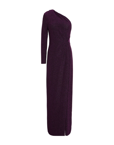 Shop 8 By Yoox Metallic One-shoulder Maxi Dress Woman Maxi Dress Purple Size 10 Polyamide, Metallic Fiber