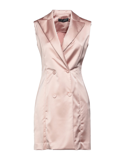 Shop Icona By Kaos Woman Mini Dress Blush Size 8 Polyester, Elastane In Pink