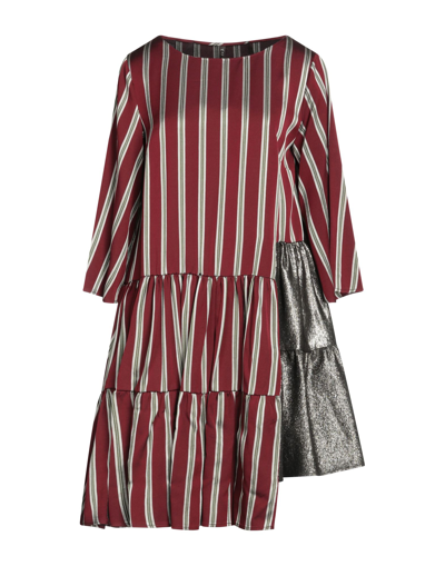 Shop Manila Grace Woman Mini Dress Burgundy Size 4 Acetate, Viscose, Polyester In Red
