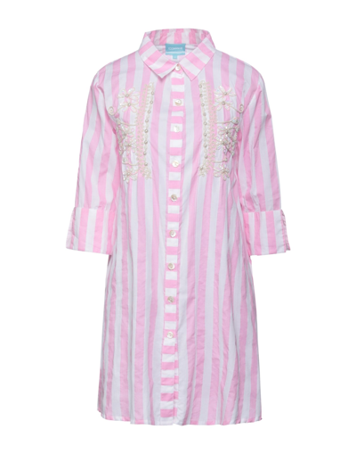 Shop Iconique Woman Short Dress Pink Size M Cotton