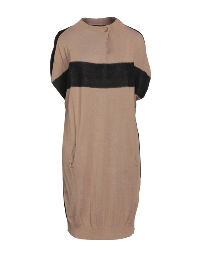Shop Space Simona Corsellini Simona Corsellini Woman Mini Dress Light Brown Size Xl Wool, Acrylic, Viscose In Beige