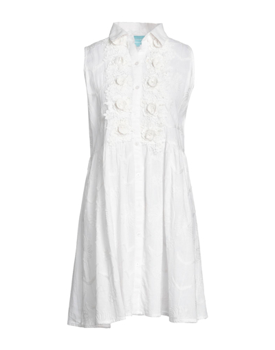 Shop Iconique Woman Short Dress White Size L Cotton