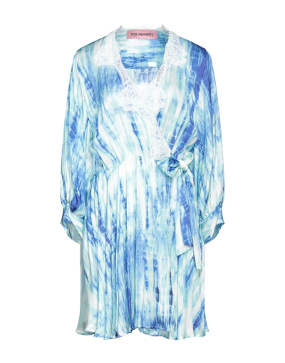 Shop Pink Memories Woman Mini Dress Blue Size 8 Viscose, Cotton, Polyamide