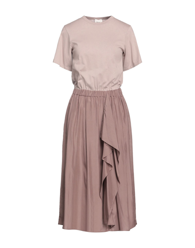 Shop Alysi Woman Midi Dress Dove Grey Size 4 Silk, Cotton