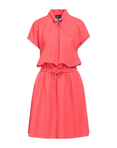 Shop Emporio Armani Woman Midi Dress Coral Size 14 Viscose, Cotton