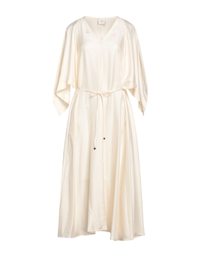 Shop Alysi Woman Long Dress Ivory Size 0 Silk In White