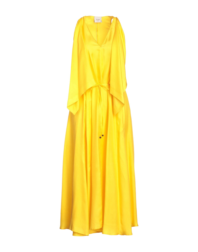 Shop Alysi Woman Maxi Dress Yellow Size 2 Silk