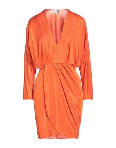 Shop Haveone Woman Mini Dress Orange Size Xs Polyester, Elastane