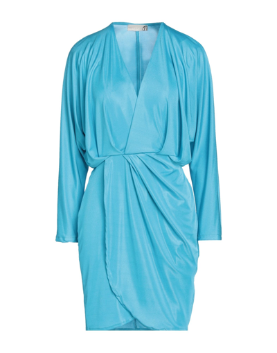 Shop Haveone Woman Mini Dress Azure Size M Polyester, Elastane In Blue