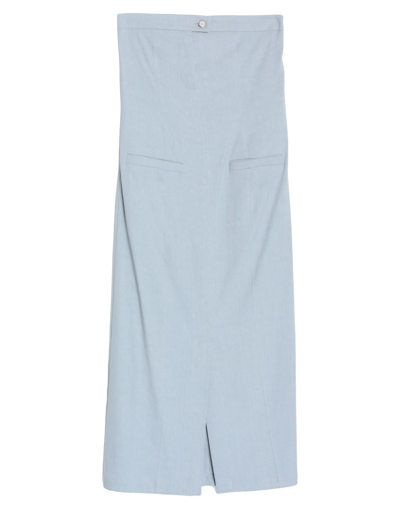 Shop Alysi Woman Midi Dress Pastel Blue Size 2 Linen, Viscose, Elastane