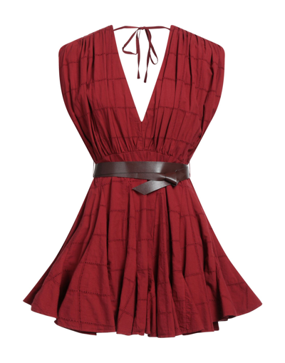 Shop Souvenir Woman Mini Dress Brick Red Size M Cotton