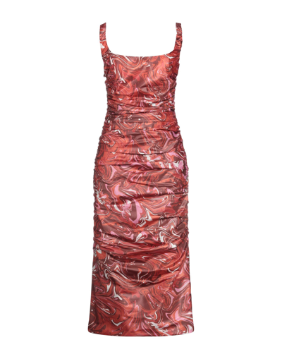 Shop Maisie Wilen Woman Midi Dress Red Size Xs Polyester