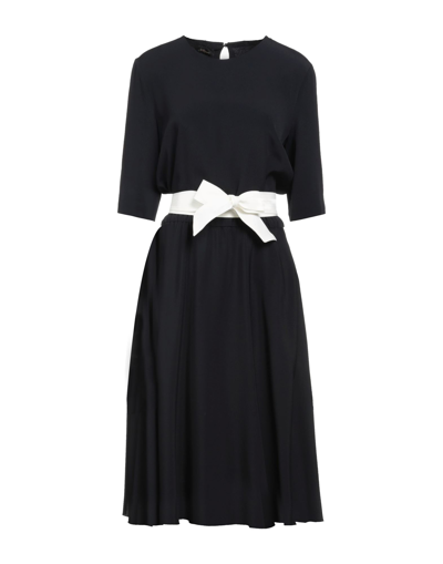 Shop Les Copains Woman Midi Dress Black Size 6 Acetate, Silk