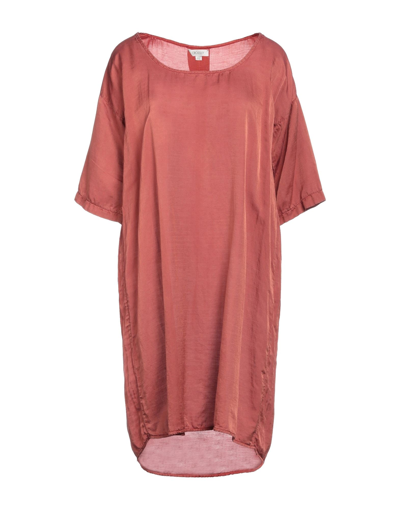 Shop Crossley Woman Short Dress Rust Size L Cotton, Silk In Red