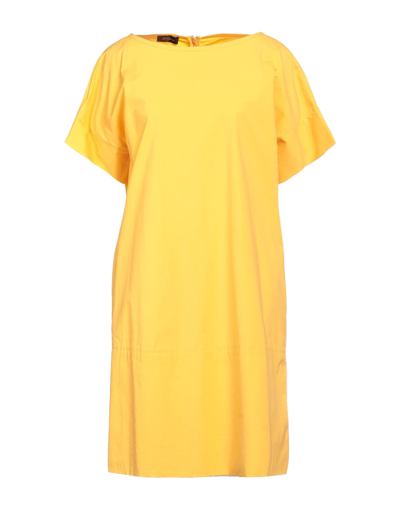 Shop Les Copains Woman Mini Dress Yellow Size 4 Cotton, Elastane