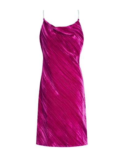Shop 8 By Yoox Velvet Mini Dress With Rhinestone Straps Woman Mini Dress Light Purple Size 10 Polyester