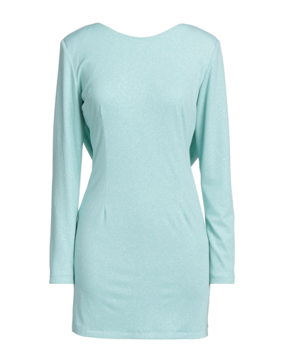 Shop Actualee Woman Mini Dress Light Green Size 8 Polyester, Elastane