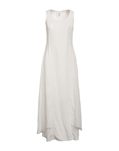 Shop European Culture Woman Long Dress Ivory Size L Cotton, Linen, Elastane In White