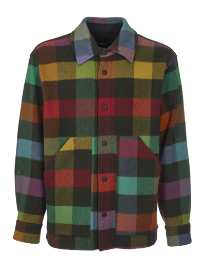 Shop Msgm Patched Pocket Check Shirt In Mul