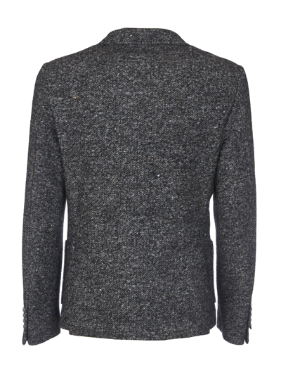 Shop Daniele Alessandrini Patched Pocket Tweed Blazer In Grey