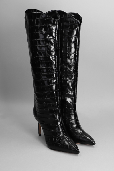 Schutz Maryana High Heels Boots In Black Leather In Black