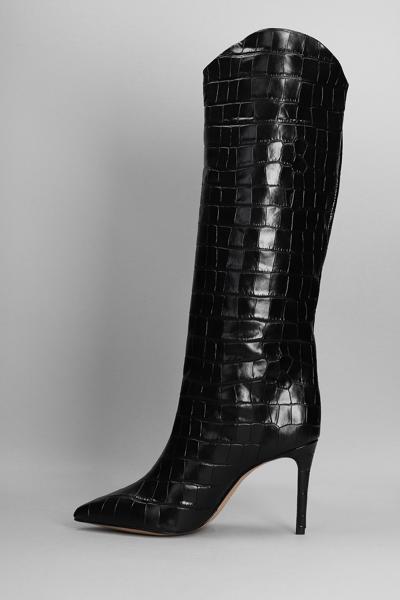 Schutz Maryana High Heels Boots In Black Leather In Black