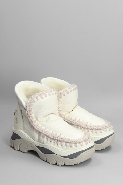 Mou 50mm Chunky Eskimo Sneaker Boots In White | ModeSens