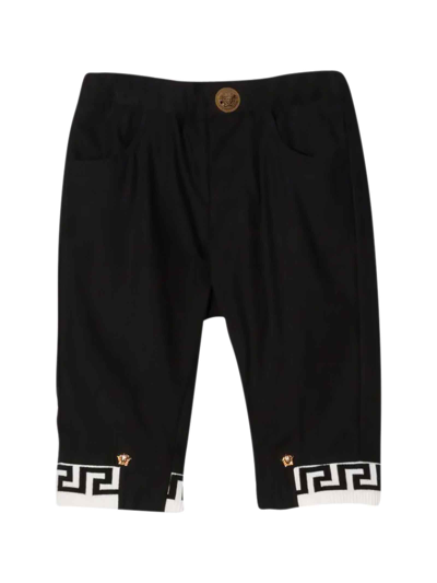 Shop Versace Black Trousers Baby Unisex Kids In Nero/bianco