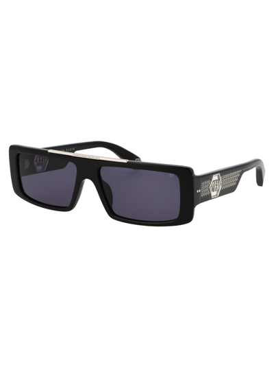 Shop Philipp Plein Sunshine Plein Positano Sunglasses In 0700 Black