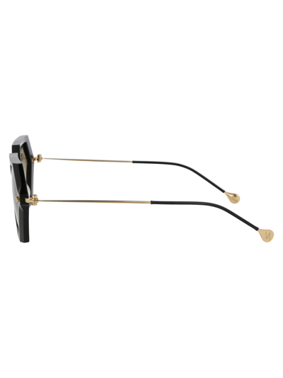 Shop Yohji Yamamoto Slook 007 Sunglasses In M001 Pur Black/japan Gold