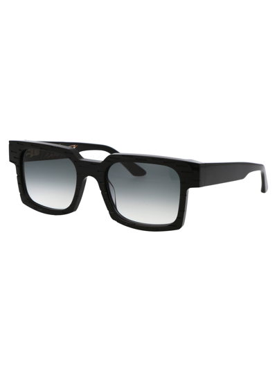 Shop Yohji Yamamoto Slook 001 Sunglasses In A001 Pure Black/japan Gold