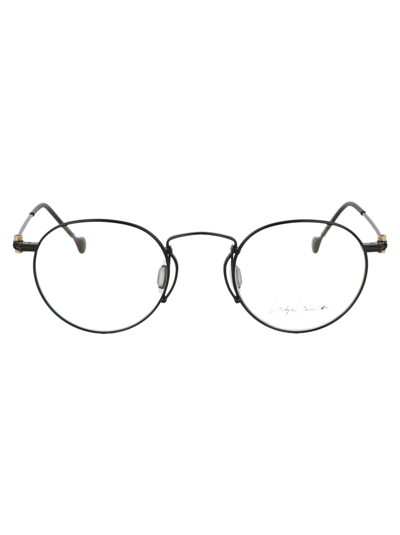 Shop Yohji Yamamoto Look 006 Glasses In M001 Black Gun/sc Gold