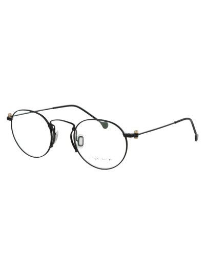 Shop Yohji Yamamoto Look 006 Glasses In M001 Black Gun/sc Gold