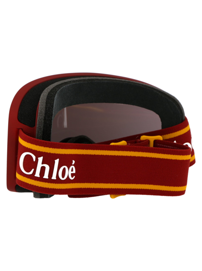 Shop Chloé Ch0072s Sunglasses In 002 Burgundy Yellow Violet
