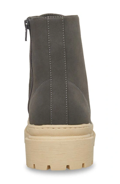 Shop Madden Faux Leather Combat Boot In Grey