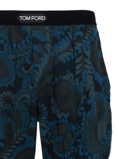 Shop Tom Ford Underwear Silk Pyjama Pants In Blue