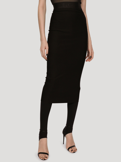 Shop Dolce & Gabbana Jersey Midi Skirt In Black