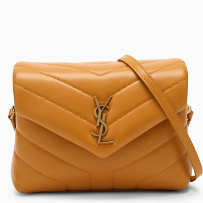 Shop Saint Laurent Leather-coloured Loulou Toy In Brown