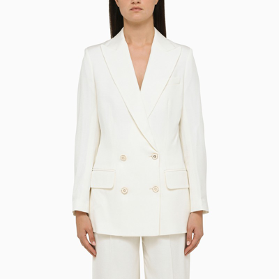 Shop Casablanca Off-white Tailored Double-breasted Blazer