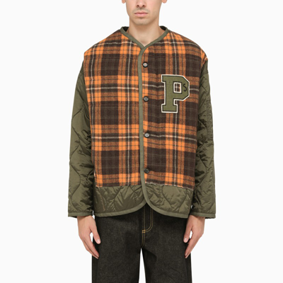 Shop President's Tartan/military Green Padded Jacket In Multicolor