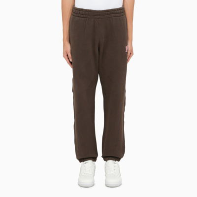 Shop President's Coffee-coloured Stretch Cotton Joggers In Brown