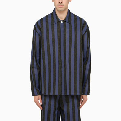 Shop Sunnei | Blue/black Striped Jeans Shirt
