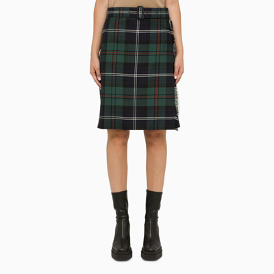 Shop Burberry | Tartan Kilt Skirt In Green