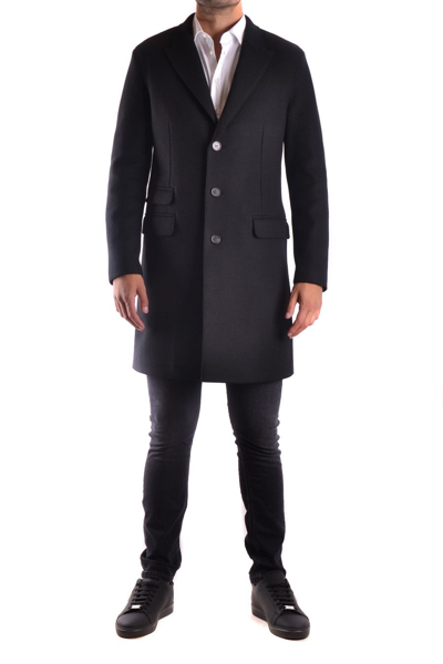 Shop Neil Barrett Men's  Black Wool Coat