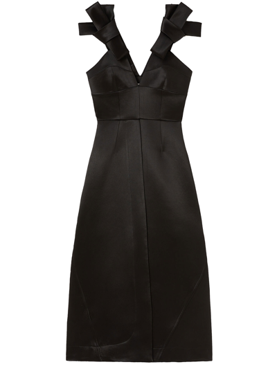 Jil Sander Black Satin Dress In Black