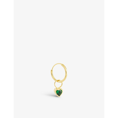 Shop Anna + Nina Chunky Heart 14ct Yellow-gold Plated Sterling-silver Earring In Goldplated