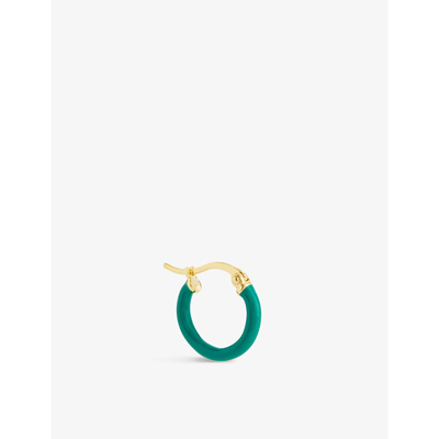 Shop Anna + Nina Single Serene 14ct Yellow Gold Plated Sterling-silver Earring In Green