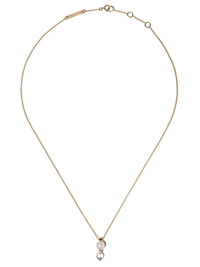 Shop Delfina Delettrez 18kt White And Yellow Gold Two In One Diamond Necklace In Yellow Gold/white Gold